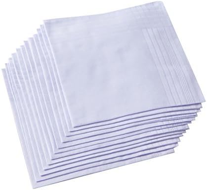 Handkerchief Cotton Men - Мужской чистый белый носовой платок из