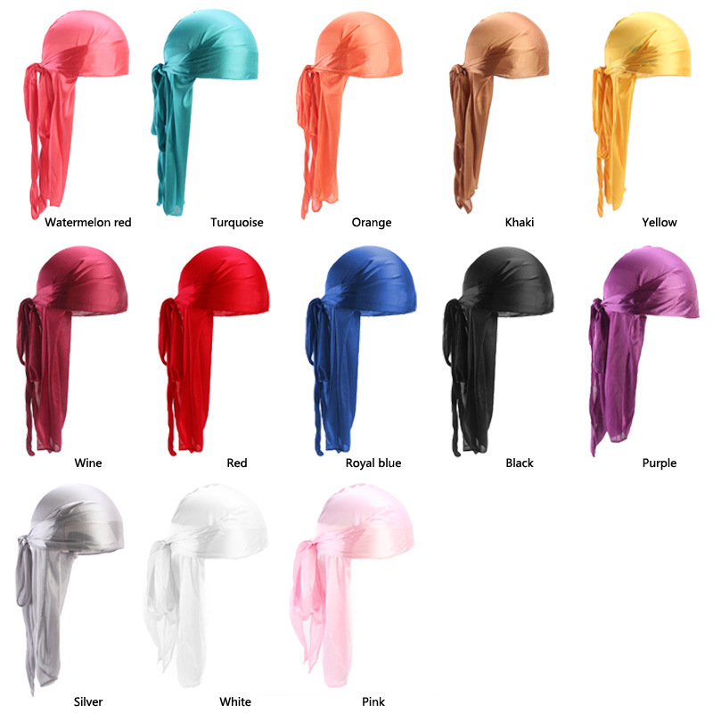 Bandana Doo Rag - Мужские шелковистые банданы Durags, тюрбан, шляпа,