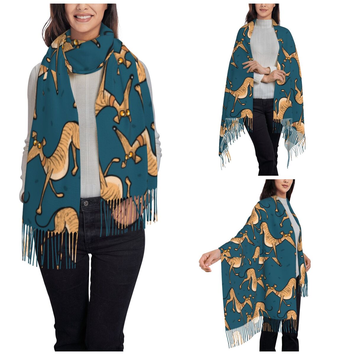 Борзая уиппет Лурчер шали для  – обзор и цена Pashmina Wrap Large