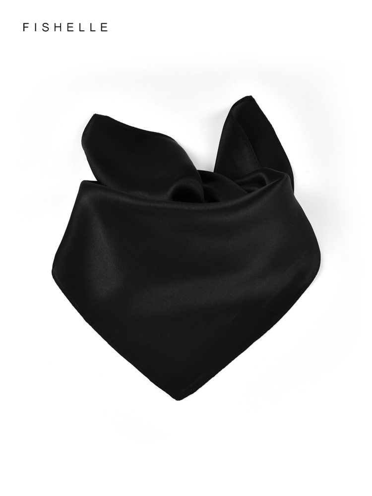 Однотонный черный шарф из чист – обзор и цена Scarf Silk Square