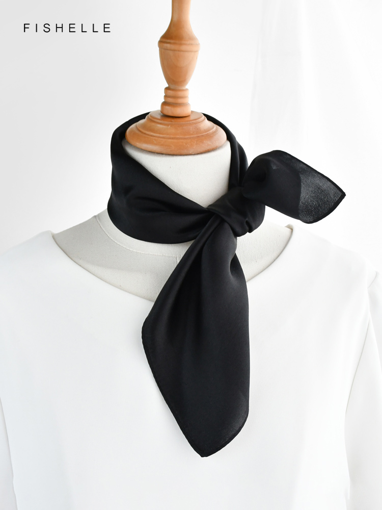 Однотонный черный шарф из чист – обзор и цена Scarf Silk Square